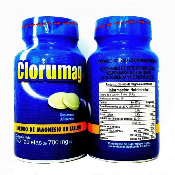 Cloruro de Magnesio en Tabletas 700 mg KIT DE 5 PIEZAS