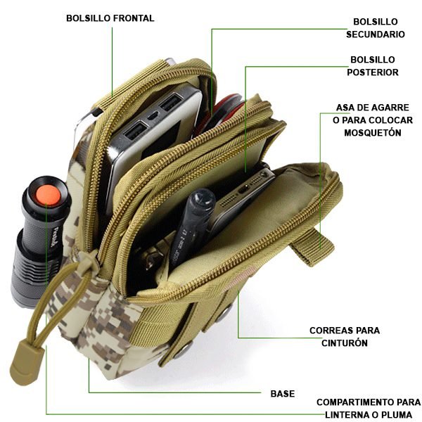 Cangurera HUNTER verde para caballero - Handy Buy